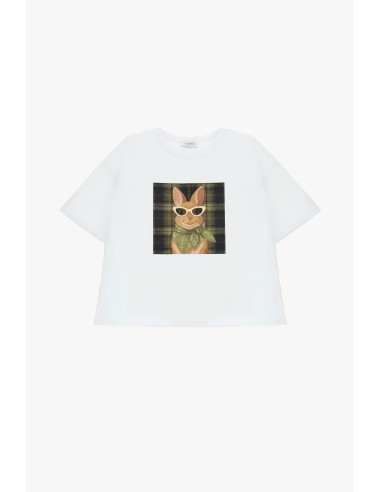 T-shirt à manches courtes imprimé lapin bandana d'intérieur