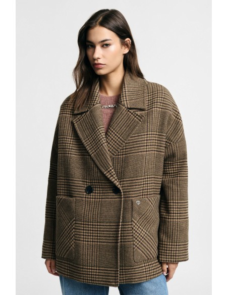 Veste-chemise oversize à carreaux avec fermeture à double boutonnage Please
