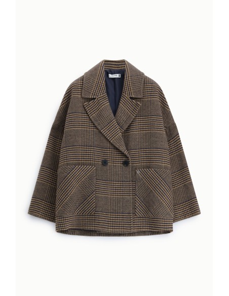 Veste-chemise oversize à carreaux avec fermeture à double boutonnage Please