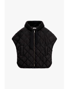 Veste matelassée courte à fermeture éclair et capuche
