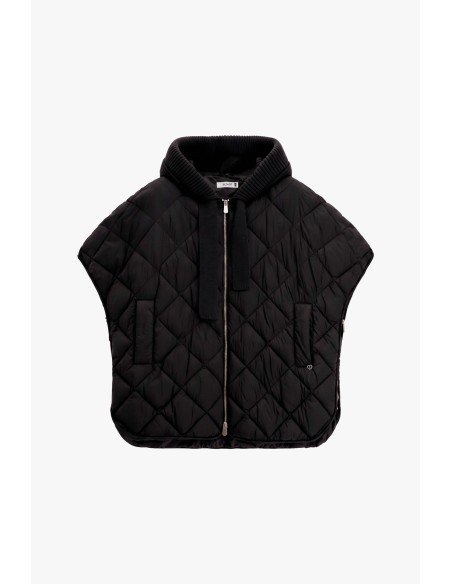 Veste matelassée courte à fermeture éclair et capuche