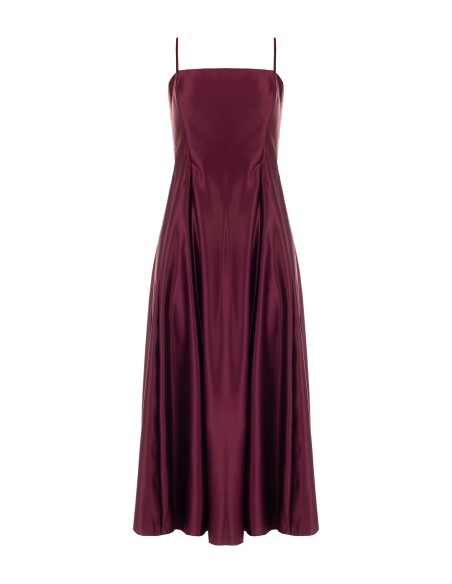 Robe midi évasée en satin structuré avec poches Rinascimento