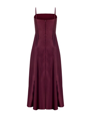 Robe midi évasée en satin structuré avec poches Rinascimento