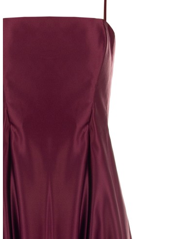 Robe midi évasée en satin structuré avec poches Rinascimento