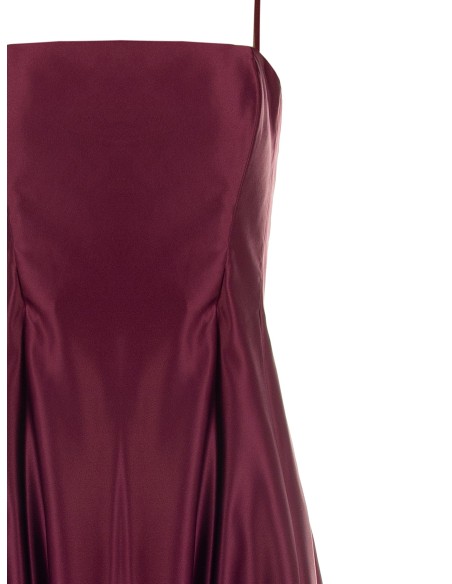 Robe midi évasée en satin structuré avec poches Rinascimento