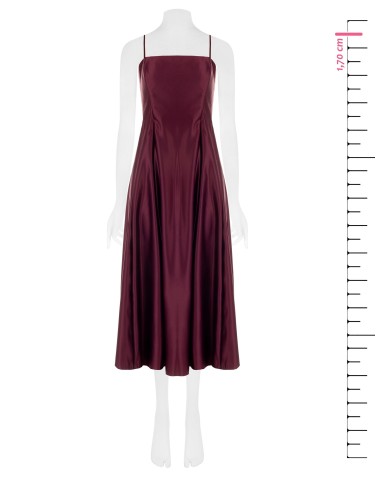 Robe midi évasée en satin structuré avec poches Rinascimento