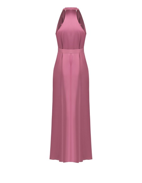 Robe longue évasée en satin avec ceinture assortie Rinascimento