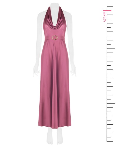 Robe longue évasée en satin avec ceinture assortie Rinascimento