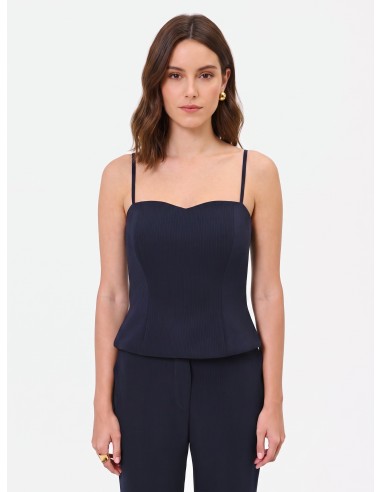 Top bustier Studio rayé en crêpe Rinascimento