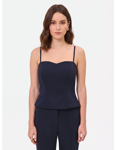 Top bustier Studio rayé en crêpe Rinascimento