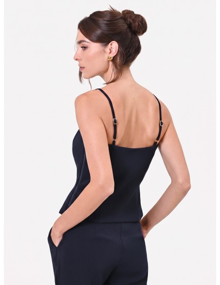 Top bustier Studio rayé en crêpe Rinascimento