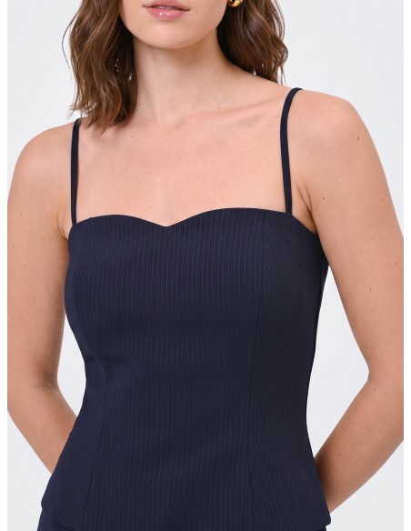 Top bustier Studio rayé en crêpe Rinascimento