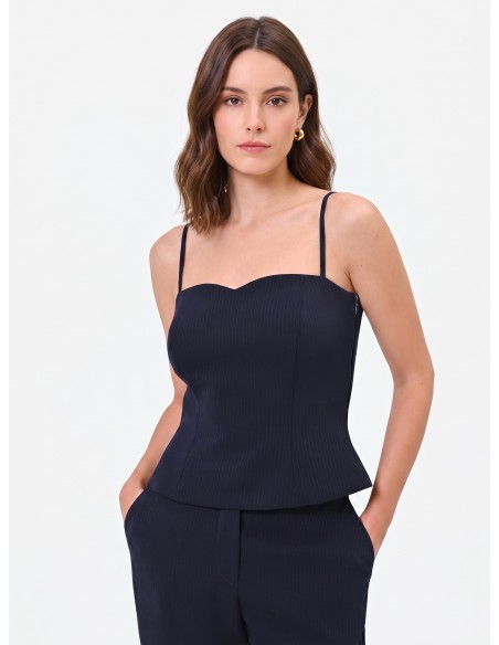 Top bustier Studio rayé en crêpe Rinascimento