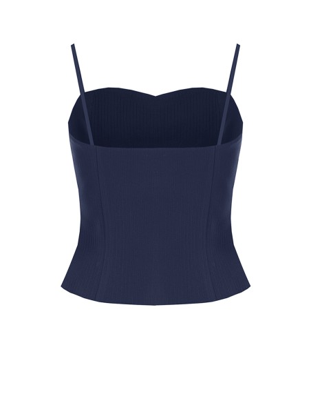 Top bustier Studio rayé en crêpe Rinascimento