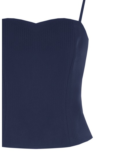 Top bustier Studio rayé en crêpe Rinascimento