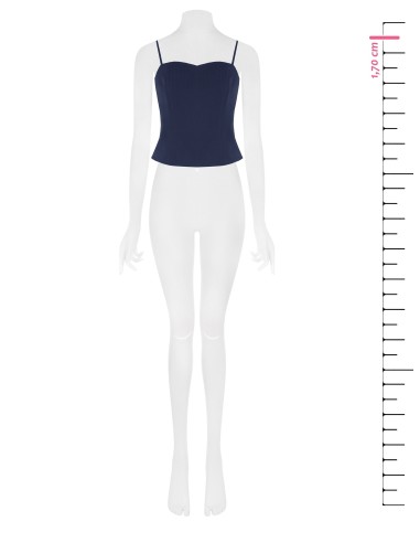 Top bustier Studio rayé en crêpe Rinascimento