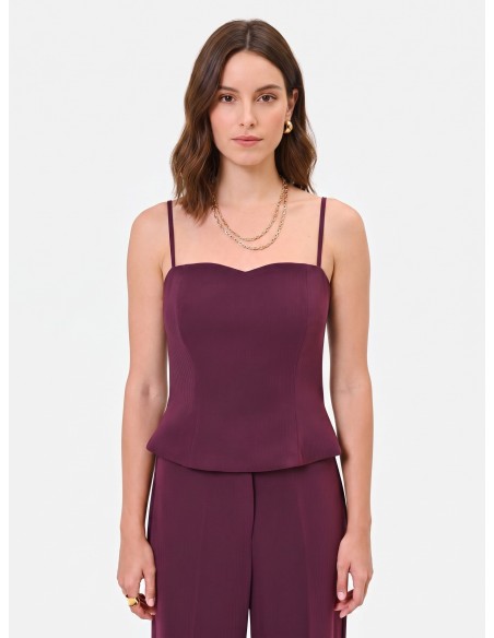 Top bustier Studio rayé en crêpe Rinascimento