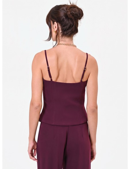 Top bustier Studio rayé en crêpe Rinascimento