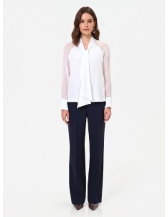 Blouse fluide Studio en mélange de soie avec nœud papillon Rinascimento 2