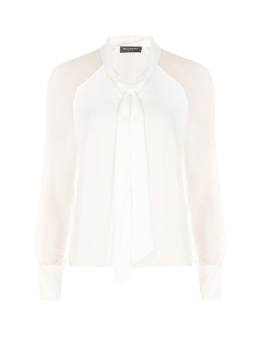 Vloeiende blouse van een zijdenmix met strik Rinascimento