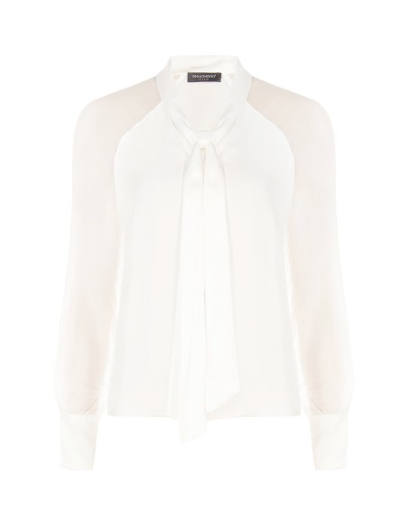 Blouse fluide Studio en mélange de soie avec nœud papillon Rinascimento