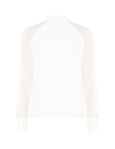 Vloeiende blouse van een zijdenmix met strik Rinascimento