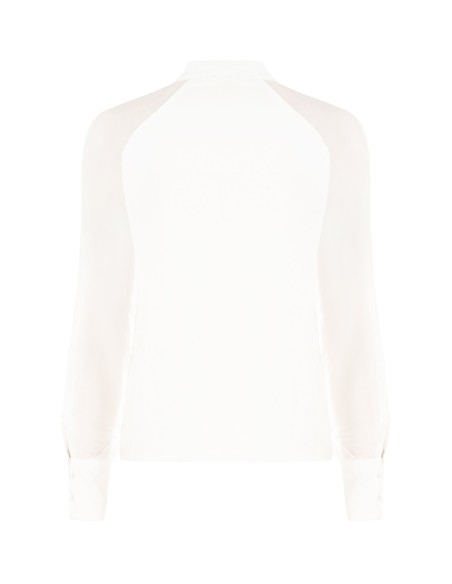 Blouse fluide Studio en mélange de soie avec nœud papillon Rinascimento
