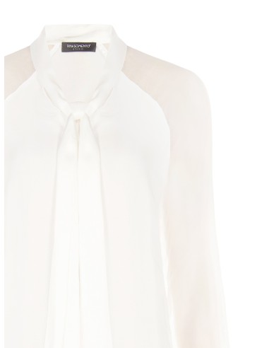 Vloeiende blouse van een zijdenmix met strik Rinascimento