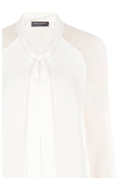 Blouse fluide Studio en mélange de soie avec nœud papillon Rinascimento