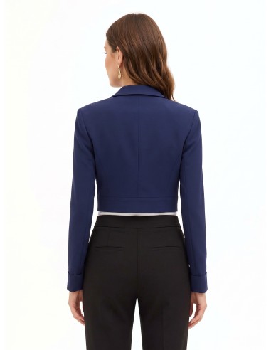 Veste blazer courte en tissu cady avec bouton bijou Rinascimento