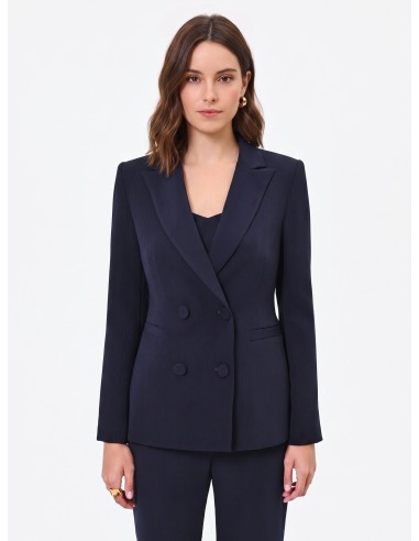 Rinascimento Studio krijtstreep-dubbelrijige blazer van crêpe