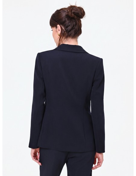 Rinascimento Studio krijtstreep-dubbelrijige blazer van crêpe