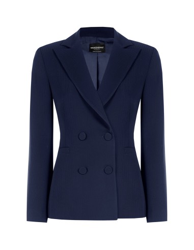 Veste Studio croisée à fines rayures en crêpe Rinascimento