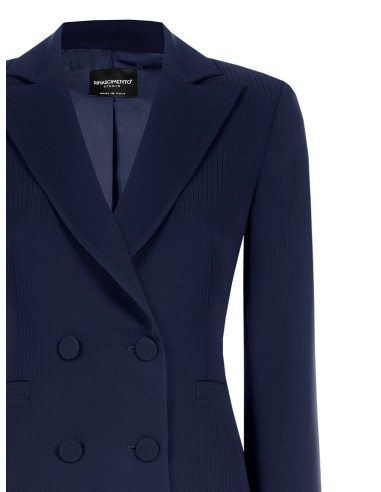 Veste Studio croisée à fines rayures en crêpe Rinascimento