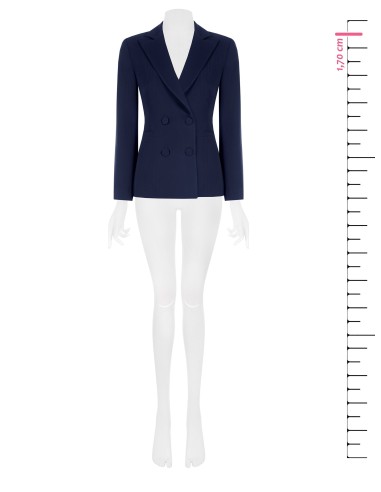 Veste Studio croisée à fines rayures en crêpe Rinascimento