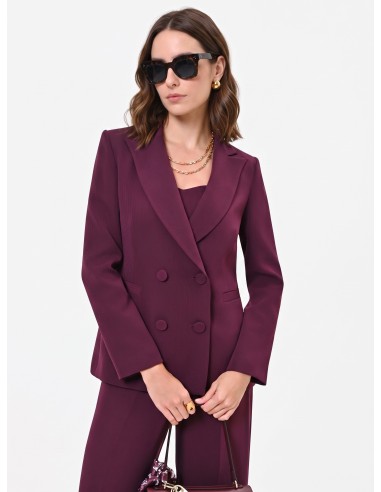 Veste Studio croisée à fines rayures en crêpe Rinascimento