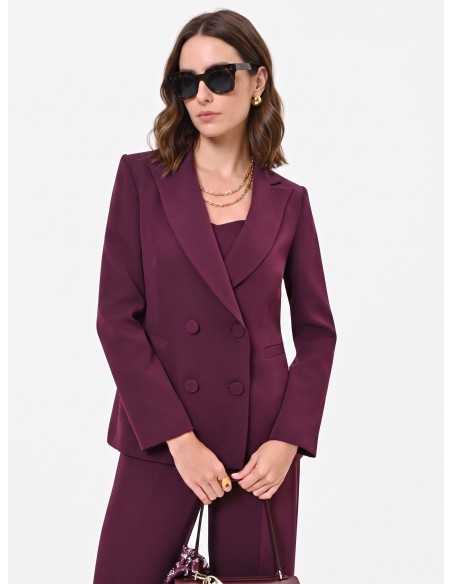 Rinascimento Studio krijtstreep-dubbelrijige blazer van crêpe