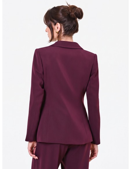 Veste Studio croisée à fines rayures en crêpe Rinascimento