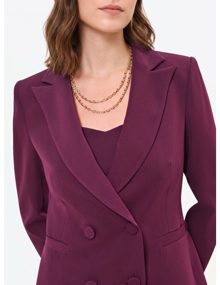 Veste Studio croisée à fines rayures en crêpe Rinascimento