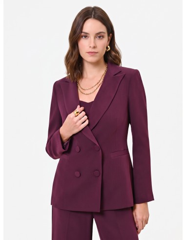 Veste Studio croisée à fines rayures en crêpe Rinascimento
