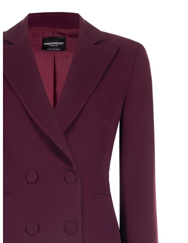 Veste Studio croisée à fines rayures en crêpe Rinascimento