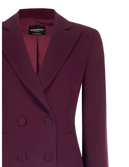 Veste Studio croisée à fines rayures en crêpe Rinascimento