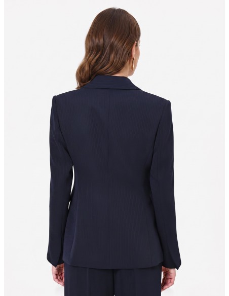Veste Studio Croisée à Rayures Tennis en Crêpe Rinascimento
