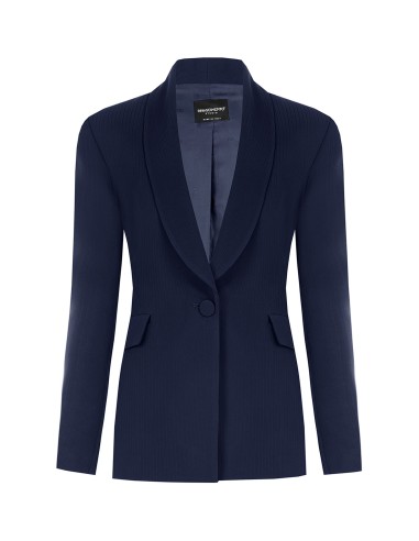 Veste Studio Croisée à Rayures Tennis en Crêpe Rinascimento