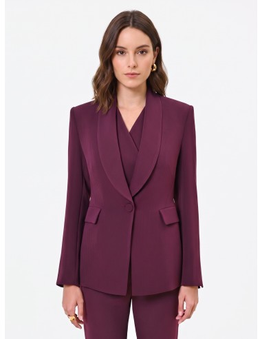 Veste Studio Croisée à Rayures Tennis en Crêpe Rinascimento