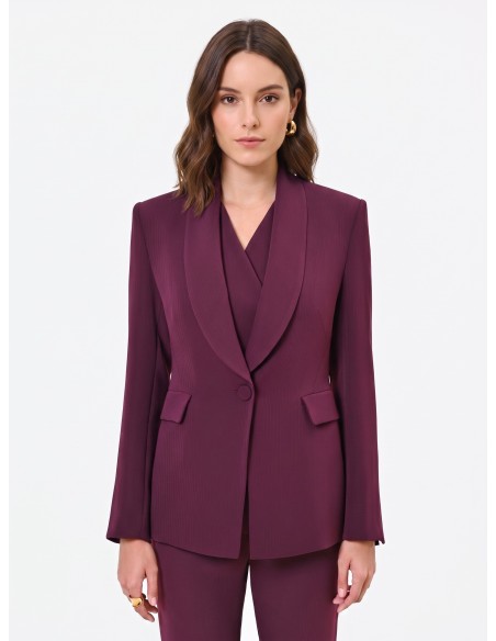 Veste Studio Croisée à Rayures Tennis en Crêpe Rinascimento