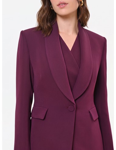 Veste Studio Croisée à Rayures Tennis en Crêpe Rinascimento
