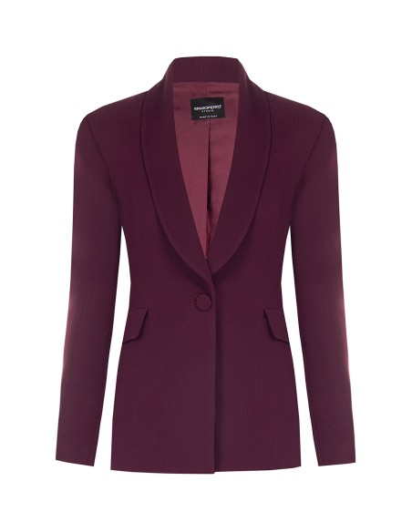Veste Studio Croisée à Rayures Tennis en Crêpe Rinascimento