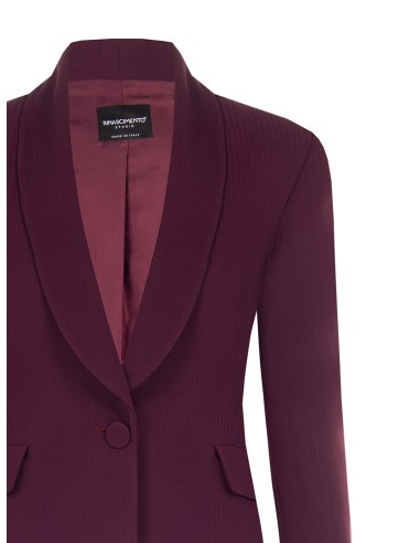 Veste Studio Croisée à Rayures Tennis en Crêpe Rinascimento