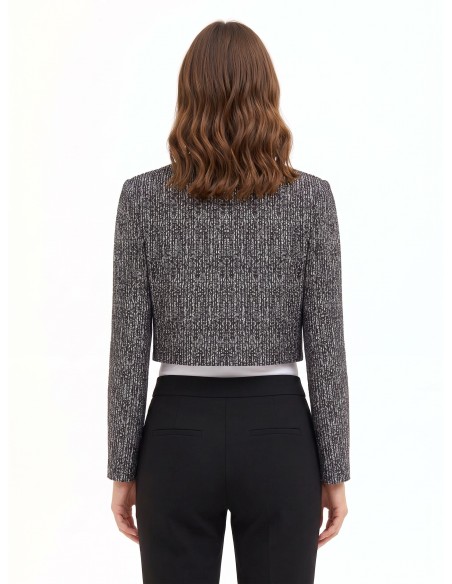Veste courte en tweed avec nœud et épaulettes Rinascimento